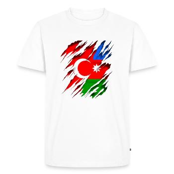 Türkiye Azerbaïdjan Turquie Azerbaïdjan - T-shirt Premium bio Homme - blanc - Devant - Nico (187cm)