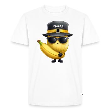 Melon, melon miel et banane avec chapeau et verres - T-shirt Premium bio Homme - blanc - Devant - Nico (187cm)