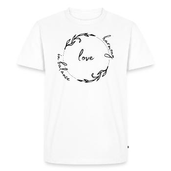 Amour harmonie en équilibre - T-shirt Premium bio Homme - blanc - Devant - Nico (187cm)