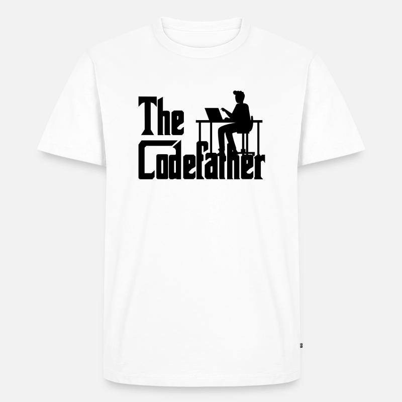 The Codefather Coding Programier Cadeau - T-shirt Premium bio Homme - blanc