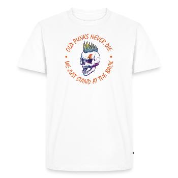 Old Punks never Die Punk Rock Punker Punks Geschen - Men's Premium Organic T-Shirt - white - Front - Nico (187cm)