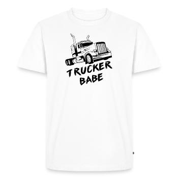 Camionneur babe camionneur cadeau - T-shirt Premium bio Homme - blanc - Devant - Nico (187cm)