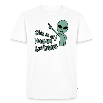 C’est mon costume humain - design extraterrestre amusant - T-shirt Premium bio Homme - blanc - Devant - Nico (187cm)