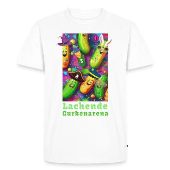 Concombres rieurs, concombres, carnaval, alaaf - T-shirt Premium bio Homme - blanc - Devant - Nico (187cm)