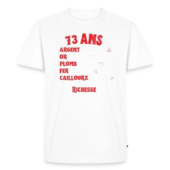 73 ans Anniversaire Femme Homme Drôle Idée Cadeau - T-shirt Premium bio Homme - blanc - Devant - Nico (187cm)