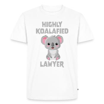 Avocat hautement koalafié - T-shirt Premium bio Homme - blanc - Devant - Nico (187cm)