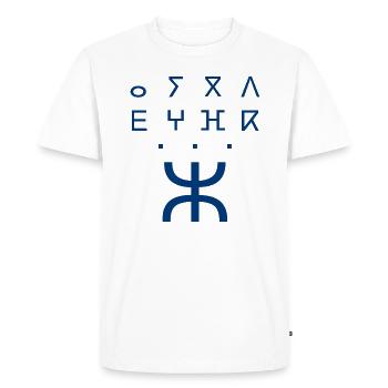 Tifinaghe Tamazight Alphabet - Men's Premium Organic T-Shirt - white - Front - Nico (187cm)
