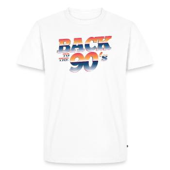 90s Outfit | Back to the 90s Retro - Men's Premium Organic T-Shirt - white - Front - Nico (187cm)