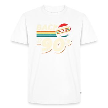 90s Outfit | Back to the 90s Retro - Men's Premium Organic T-Shirt - white - Front - Nico (187cm)