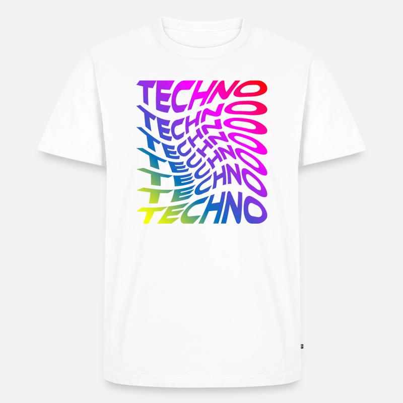 Trippy Techno Regenbogen - Männer Premium Bio T-Shirt - Weiß