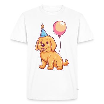 Golden Retriever Chiens Anniversaire Bébé Drôle - T-shirt Premium bio Homme - blanc - Devant - Nico (187cm)
