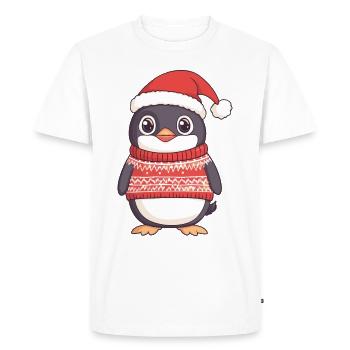 Bande dessinée de Noël Pingouin - T-shirt Premium bio Homme - blanc - Devant - Nico (187cm)