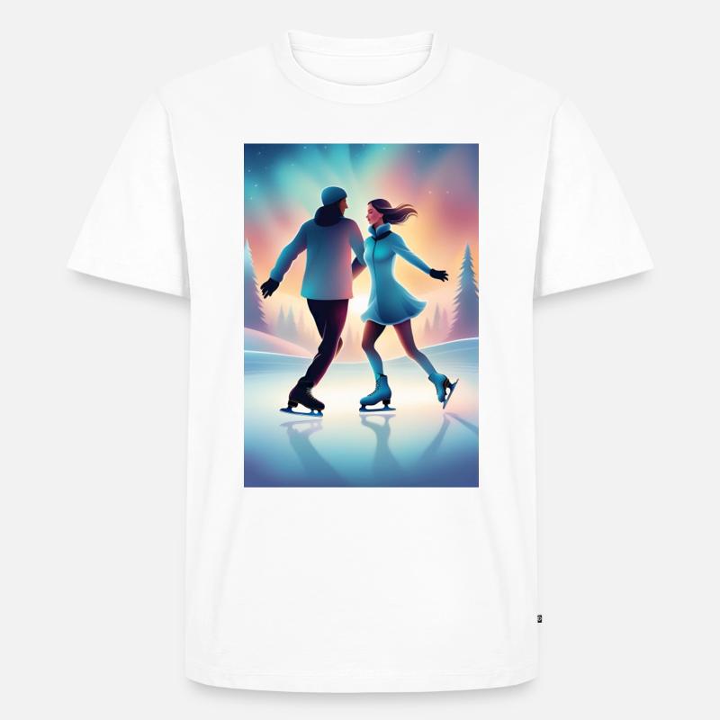 Süßes Eislaufpaar - Männer Premium Bio T-Shirt - Weiß