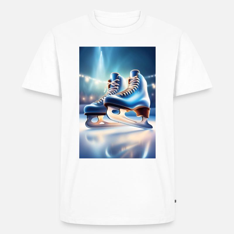 Blaue Schlittschuhe - Männer Premium Bio T-Shirt - Weiß