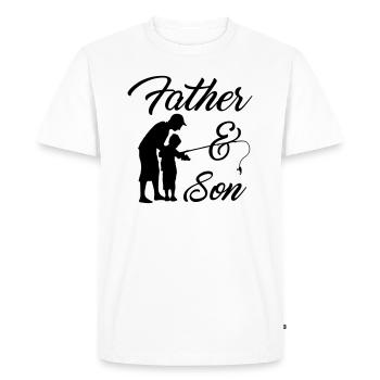 Le père et le fils pêcher pêche pêcher pêcher pêche cadeau pêche - T-shirt Premium bio Homme - blanc - Devant - Nico (187cm)