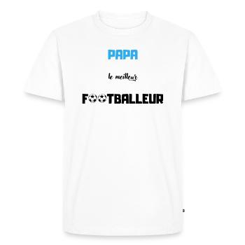 Papa le meilleur footballeur - T-shirt Premium bio Homme - blanc - Devant - Nico (187cm)