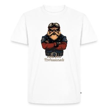 Motard Grand-père Moto IBU 800 Professionnels Oncle - T-shirt Premium bio Homme - blanc - Devant - Nico (187cm)