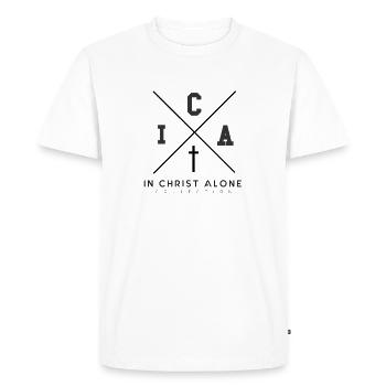 Cross in Christ alone - Men's Premium Organic T-Shirt - white - Front - Nico (187cm)