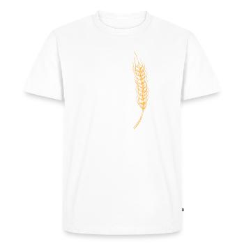 t-shrt agriculteur, argent, humour, idée cadeau - T-shirt Premium bio Homme - blanc - Devant - Nico (187cm)