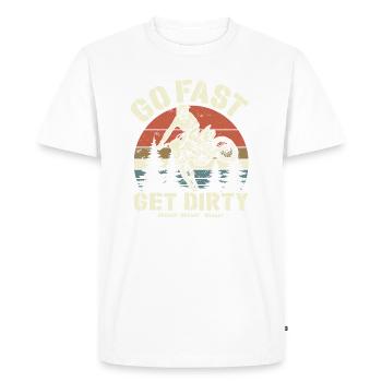 Roulez vite, salissez - le dicton du motocross - T-shirt Premium bio Homme - blanc - Devant - Nico (187cm)