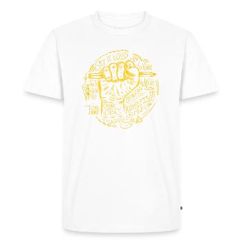Freedom of Speech - Europe Shirt - Men's Premium Organic T-Shirt - white - Front - Nico (187cm)