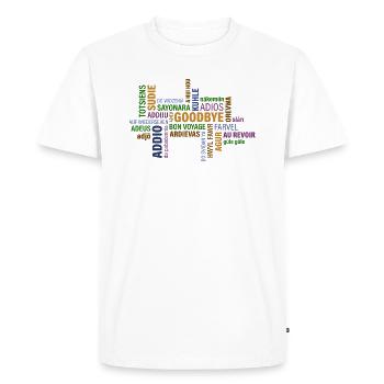 Goodbye - Men's Premium Organic T-Shirt - white - Front - Nico (187cm)