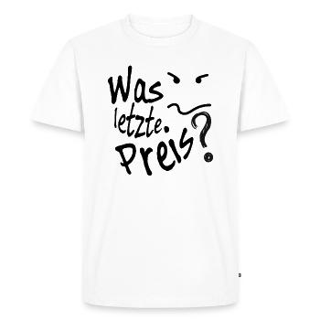Négociation de marchandage du dernier prix - T-shirt Premium bio Homme - blanc - Devant - Nico (187cm)