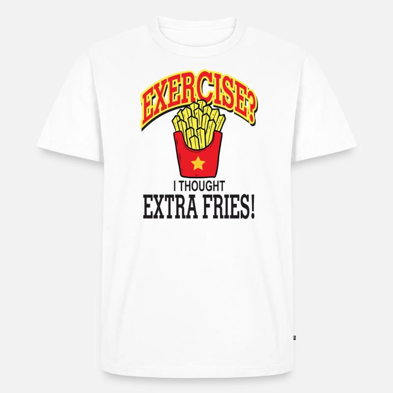 Pommes - Männer Premium Bio T-Shirt - Weiß