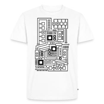Circuit technique modèle nerd - T-shirt Premium bio Homme - blanc - Devant - Nico (187cm)