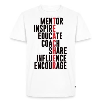 Teacher - Men's Premium Organic T-Shirt - white - Front - Nico (187cm)