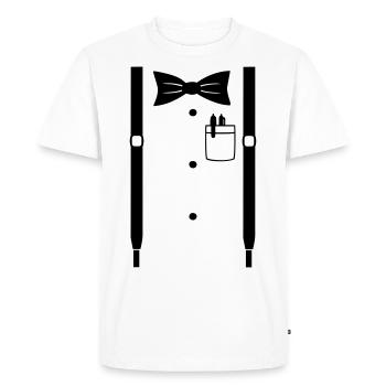 Bretelles noeud papillon carnaval déguisements homme - T-shirt Premium bio Homme - blanc - Devant - Nico (187cm)