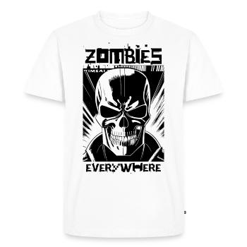 Zombies everywhere... - Men's Premium Organic T-Shirt - white - Front - Nico (187cm)