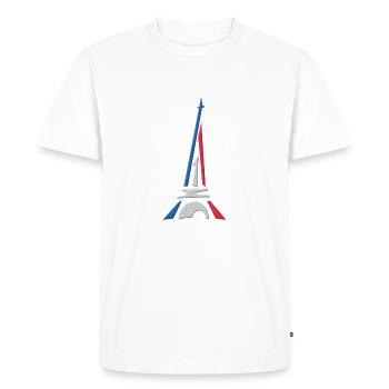 Paris et la tour Effeil - T-shirt Premium bio Homme - blanc - Devant - Nico (187cm)