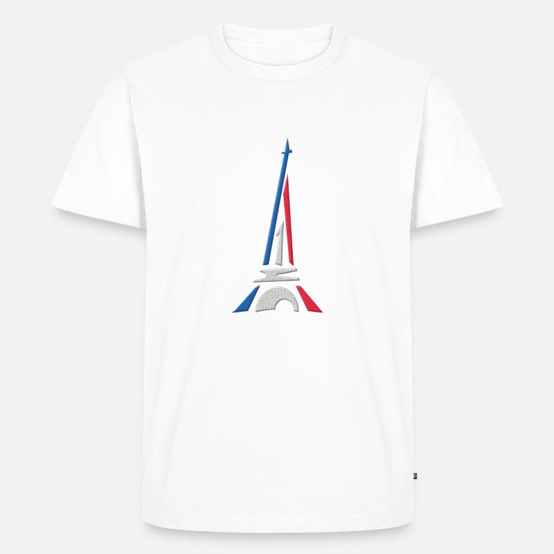 Paris und der Turm Effeil - Männer Premium Bio T-Shirt - Weiß