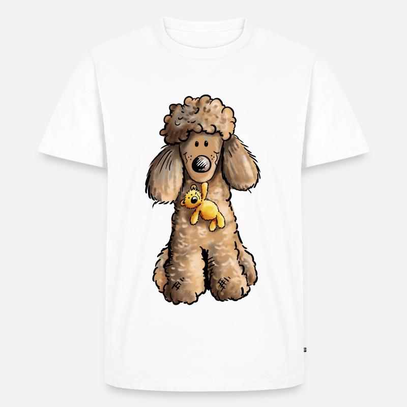 Pudel mit Teddy - Männer Premium Bio T-Shirt - Weiß