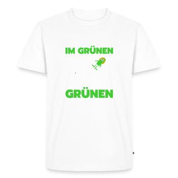 GEGEN GRÜNE T-SHIRT ANTI GRÜN BAERBOCK RAUS CDU - Männer Premium Bio T-Shirt - Weiß - Vorne - Nico (187cm)