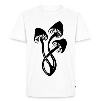 Trio de champignons noirs - T-shirt Premium bio Homme - blanc - Devant - Nico (187cm)