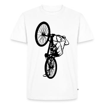 BMX Rider Sketch - Men's Premium Organic T-Shirt - white - Front - Nico (187cm)