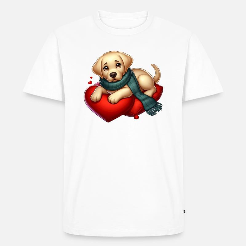 Labradoe Retriever Welpe - Männer Premium Bio T-Shirt - Weiß