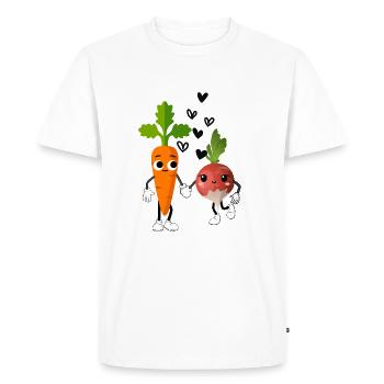 Gemüse Pärchen - couple de légumes - T-shirt Premium bio Homme - blanc - Devant - Nico (187cm)