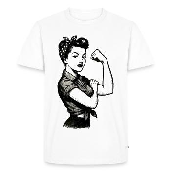 Force femme forte Style Rockabilly cadeau - T-shirt Premium bio Homme - blanc - Devant - Nico (187cm)