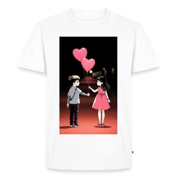 Cœurs Délivrance de l’amitié - T-shirt Premium bio Homme - blanc - Devant - Nico (187cm)