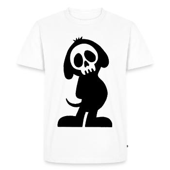 Crâne et silhouette de chien noir - T-shirt Premium bio Homme - blanc - Devant - Nico (187cm)