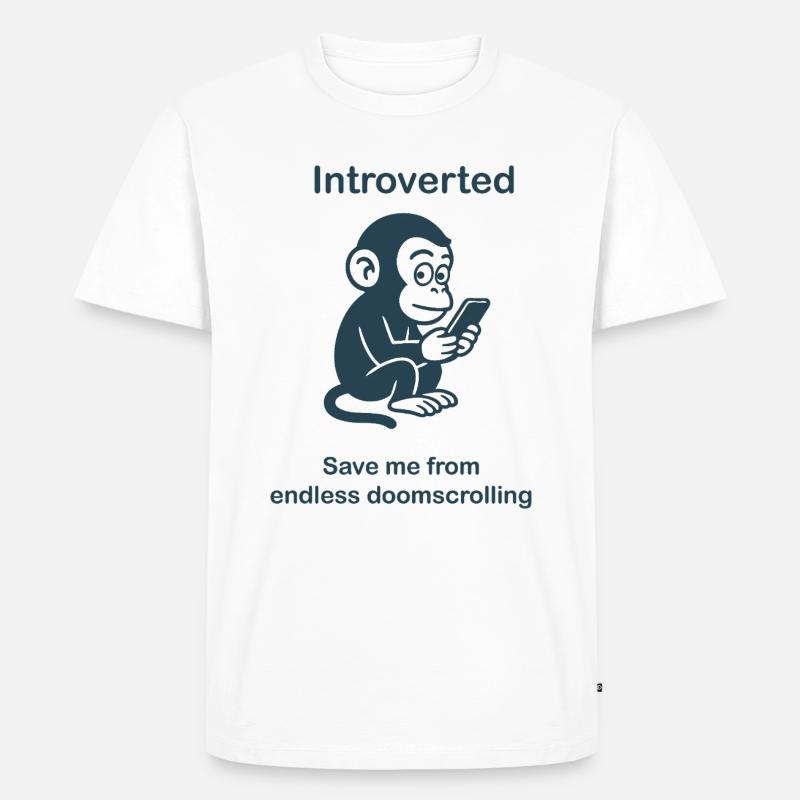 Introvertierter – Endloses Doomscrolling - Männer Premium Bio T-Shirt - Weiß
