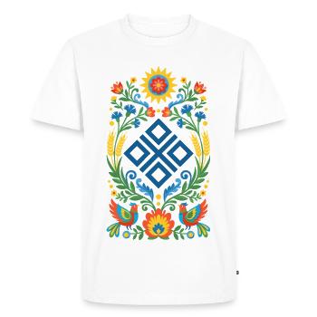 Ornement populaire de Mokosz - T-shirt Premium bio Homme - blanc - Devant - Nico (187cm)