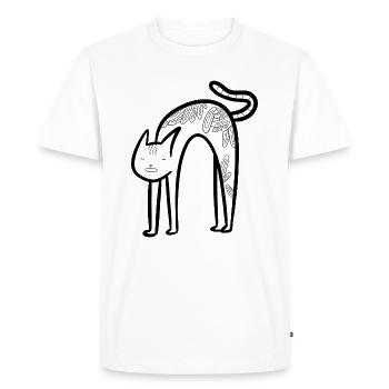 Drôle de chat - T-shirt Premium bio Homme - blanc - Devant - Nico (187cm)
