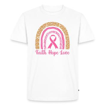 Contre le cancer du sein - T-shirt Premium bio Homme - blanc - Devant - Nico (187cm)