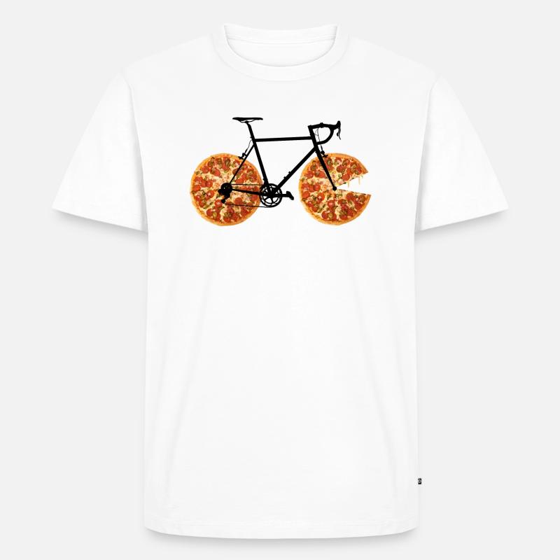 Pizzabike - Männer Premium Bio T-Shirt - Weiß