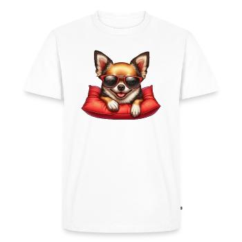 Chihuahua mignon portant des lunettes de soleil - T-shirt Premium bio Homme - blanc - Devant - Nico (187cm)