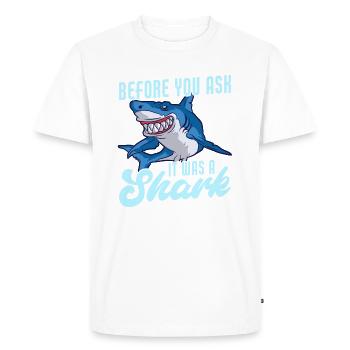 It Was A Shark Funny Amputee Prosthetic Surgery - Men's Premium Organic T-Shirt - white - Front - Nico (187cm)